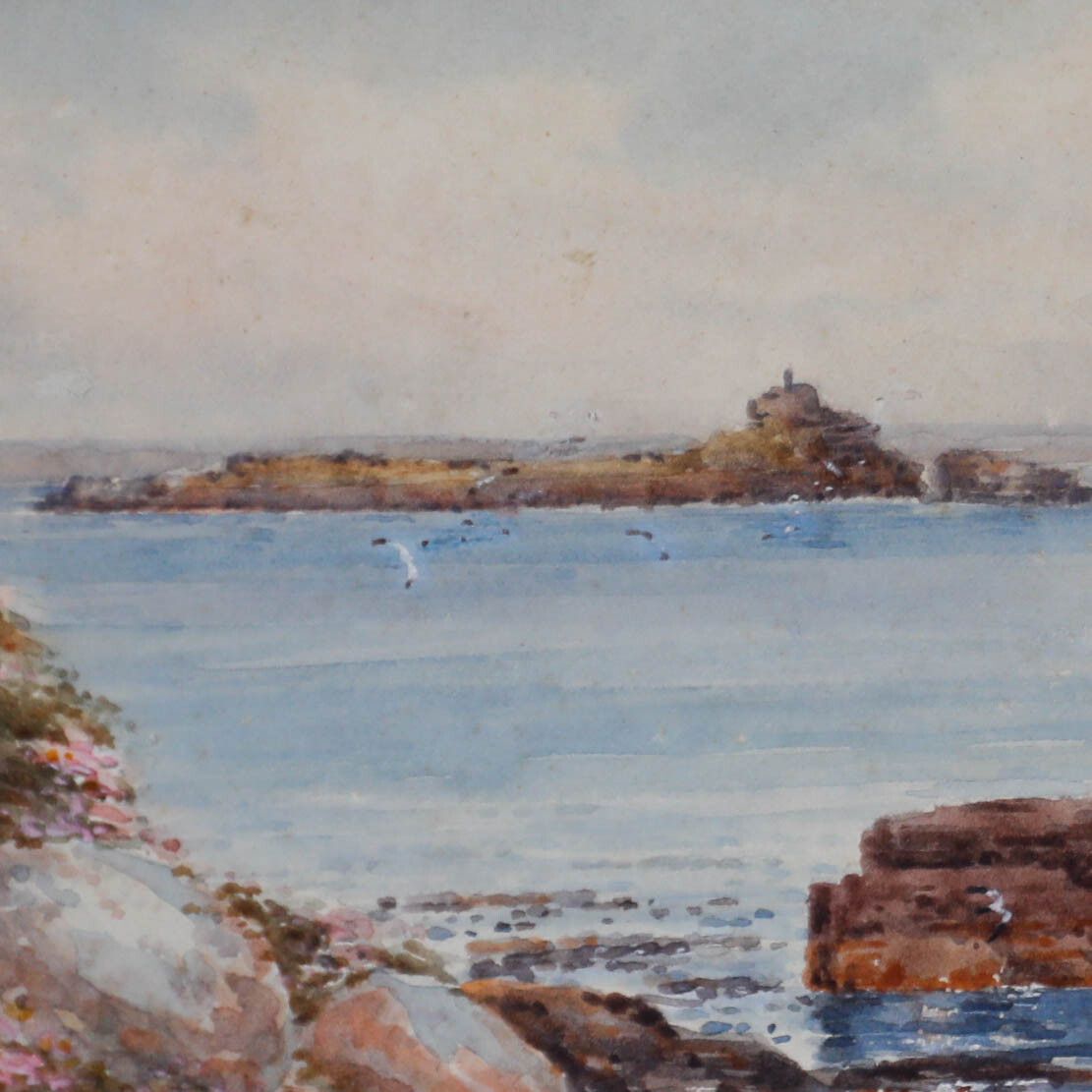 Thomas Herbert Victor (1894 1980) Watercolour, St Clement's Isle photo Art