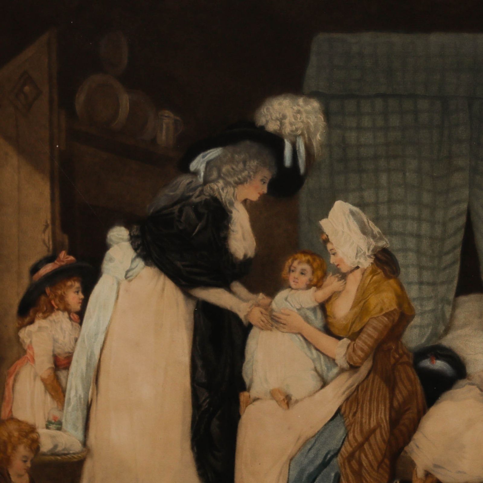 After George Morland (1763 1804) Aquatint, A Visit To The Child At Nurse photo Art