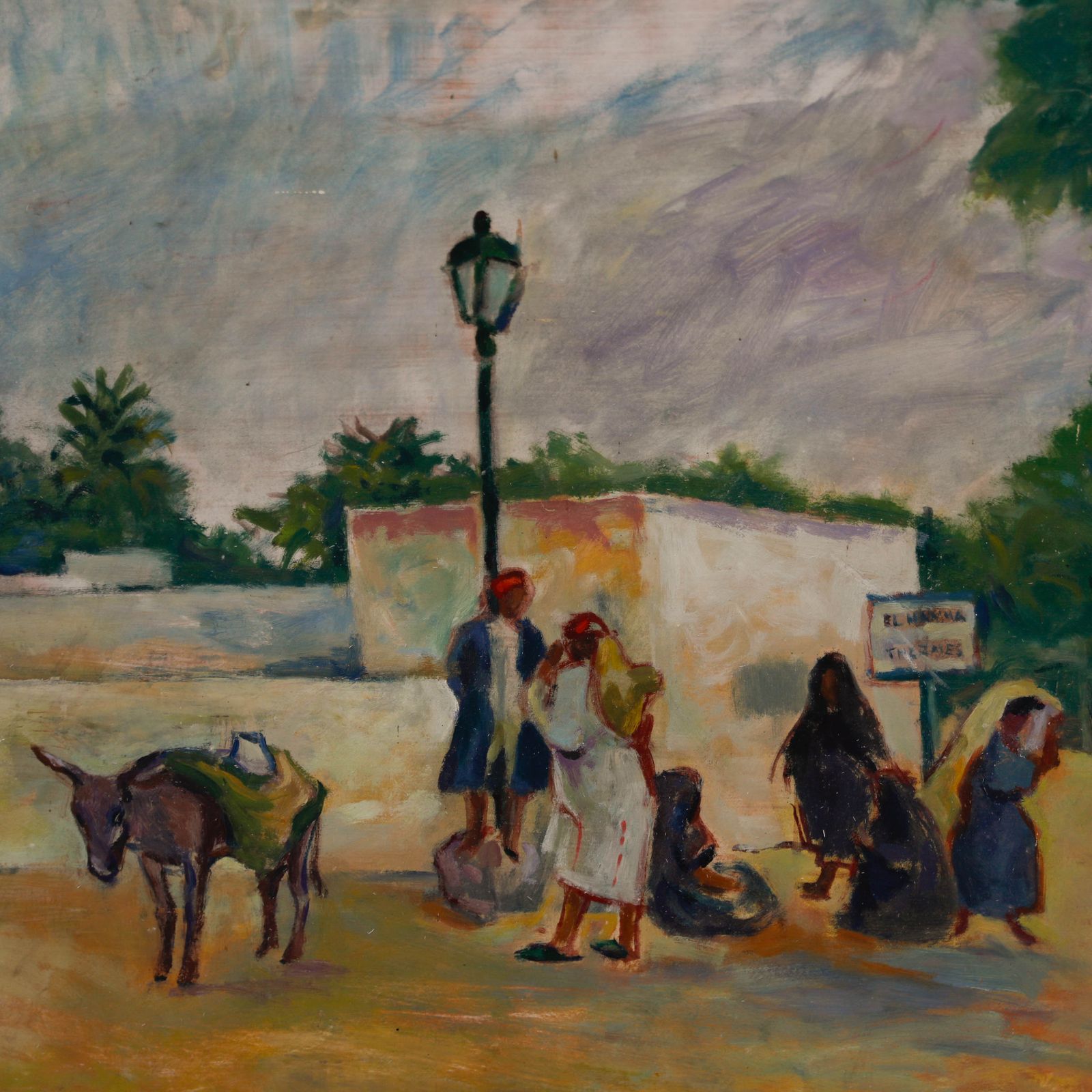 Guy Lindsay Roddon (1919 2006) 20th Century Oil, The Bus Stop photo Art