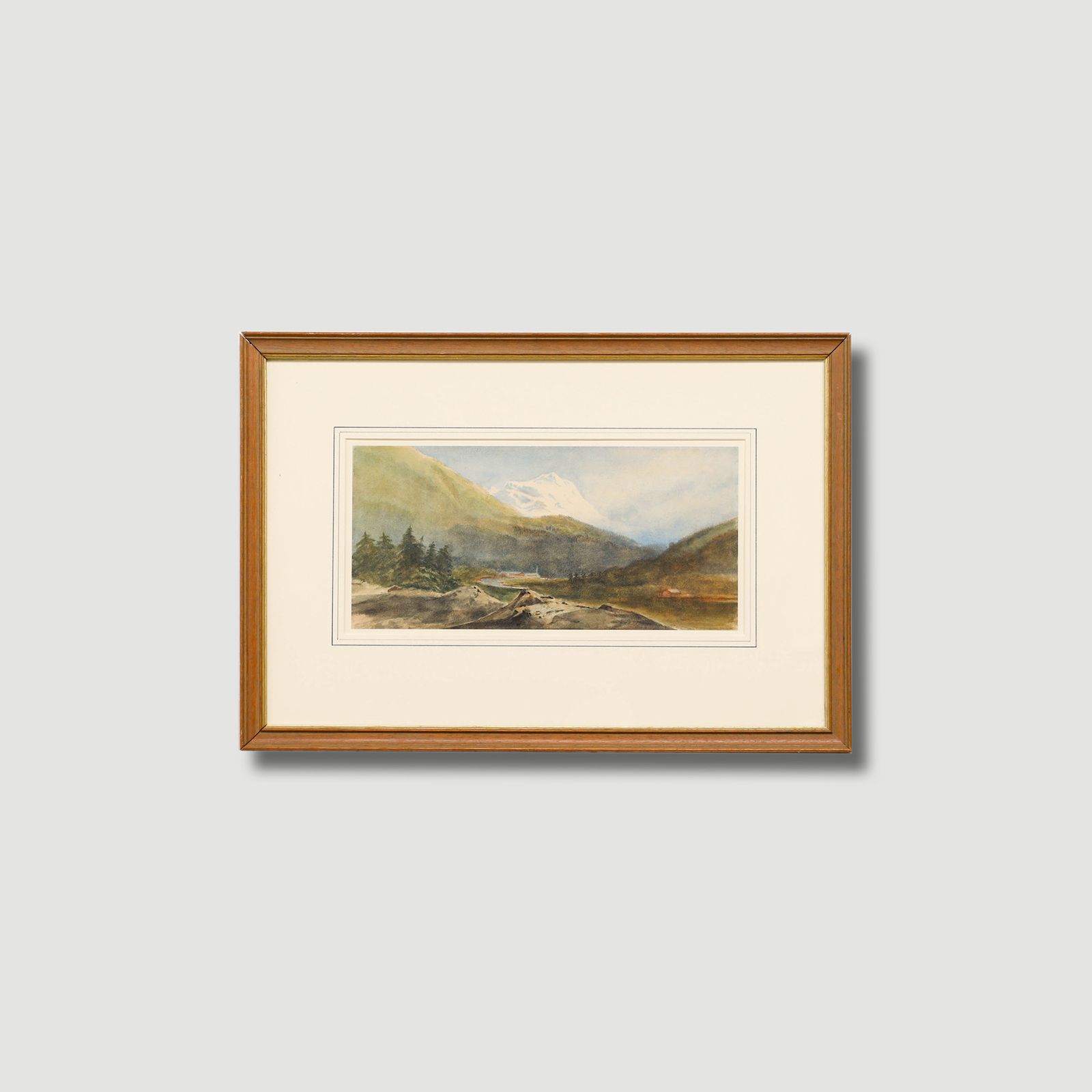 19th Century Watercolour Looking To The Mountain Tops photo vinterior