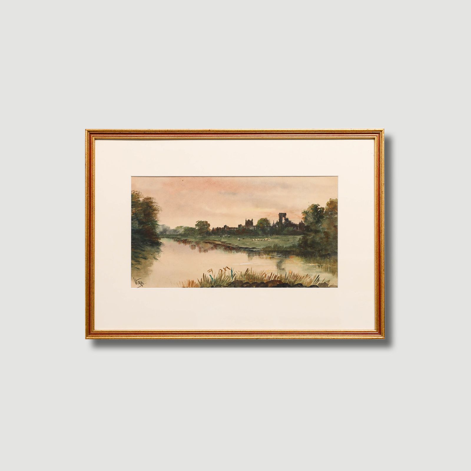 Vire  19th Century Watercolour, View Of Kirkstall Abbey photo buy