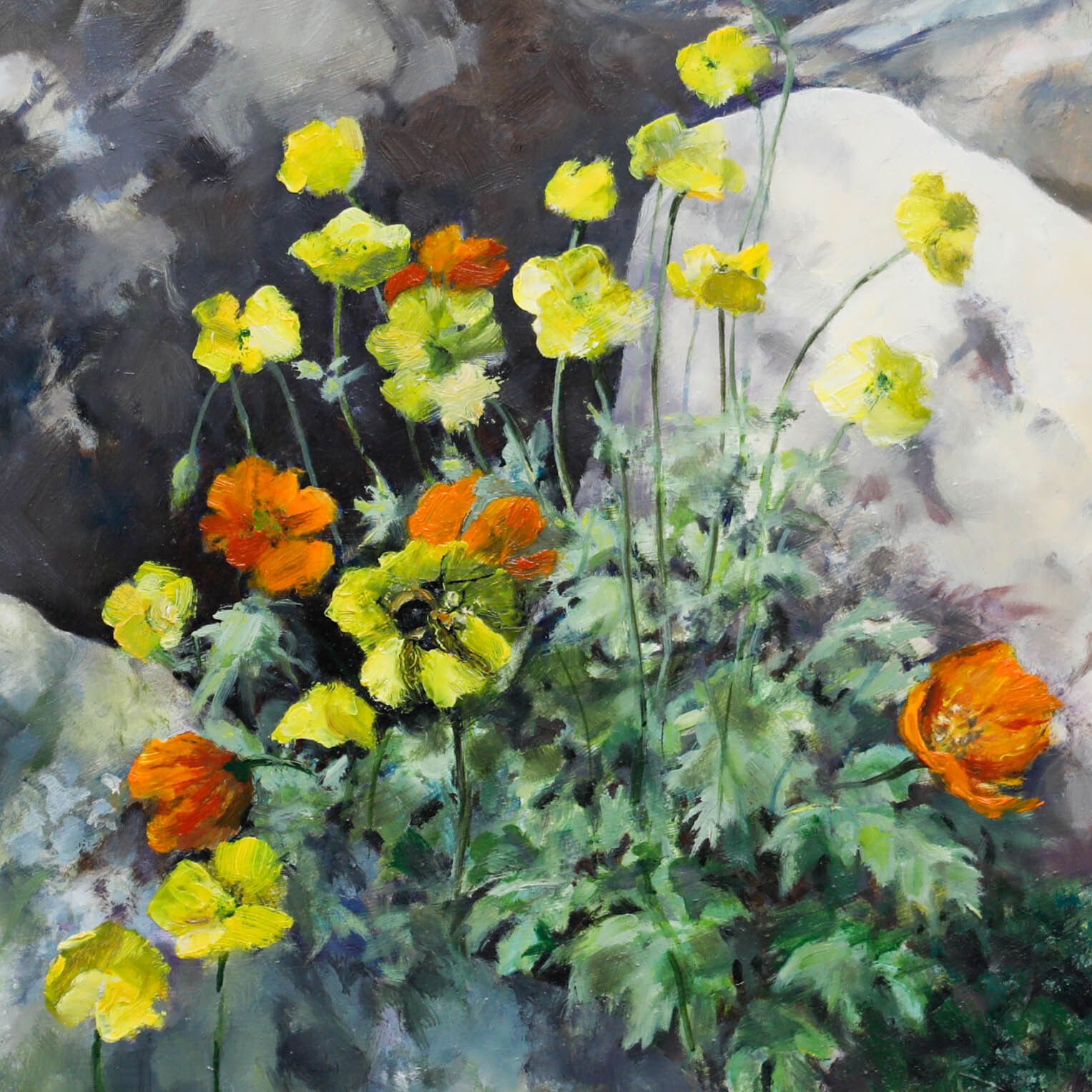 June Bevan (B.1927) 20th Century Oil, Wild Poppies At Newby Hall photo Art