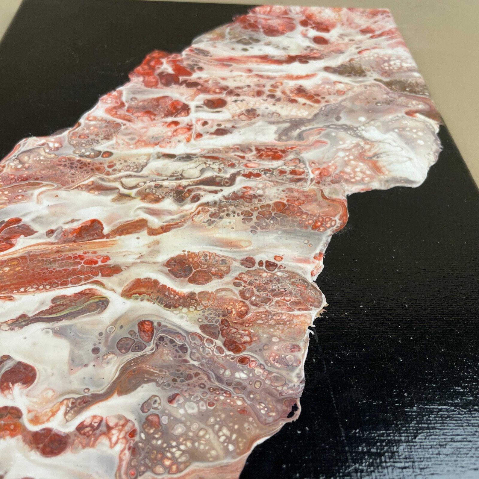 Vintage Marbled Painting Picture Original Artwork On Canvas Marble Pattern Wood Frame Painted Art Rectangle 31x22.7cm Wall Hanging Marbling photo buy