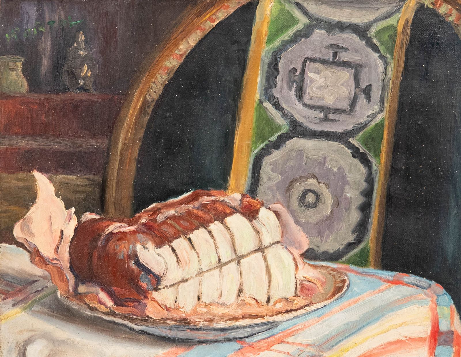 Henry Portal (1890 1982) Mid 20th Century Oil, A Joint Of Beef photo furniture