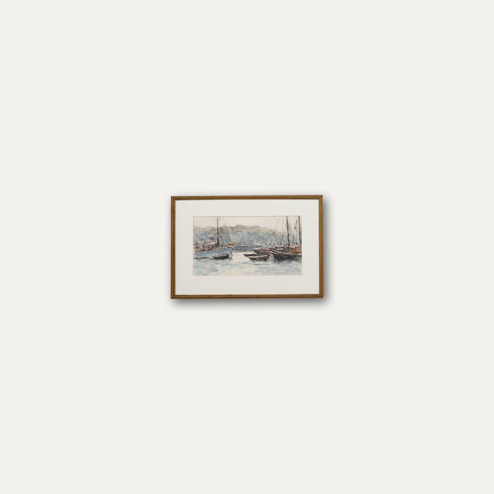 Frederick Charles Mulock (1866 1932) Framed Watercolour, Newlyn photo vinterior