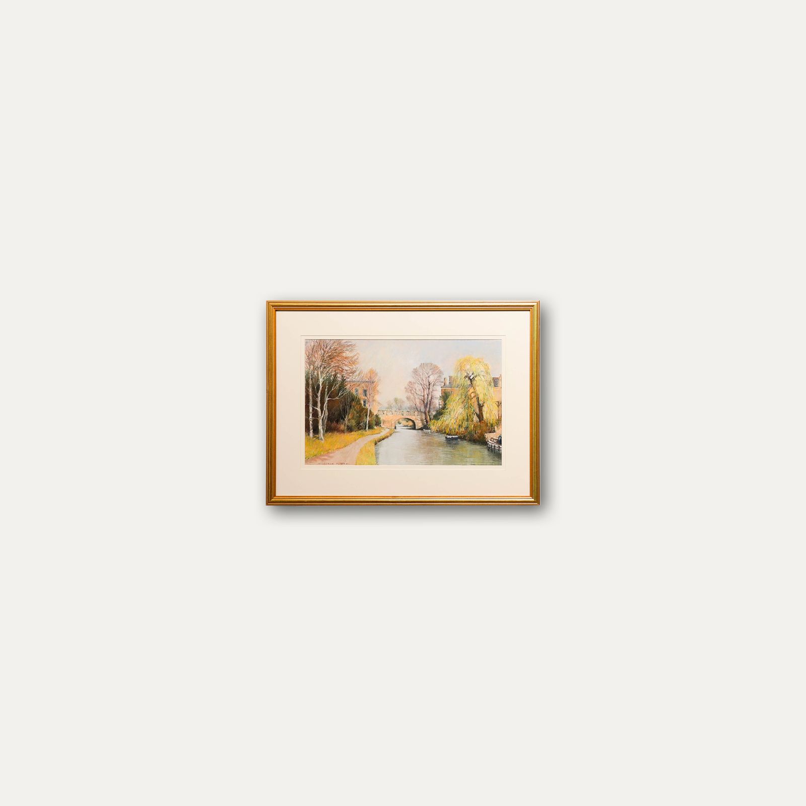 George Cutter Framed 20th Century Pastel, View Of The Kennet & Avon Canal photo buy