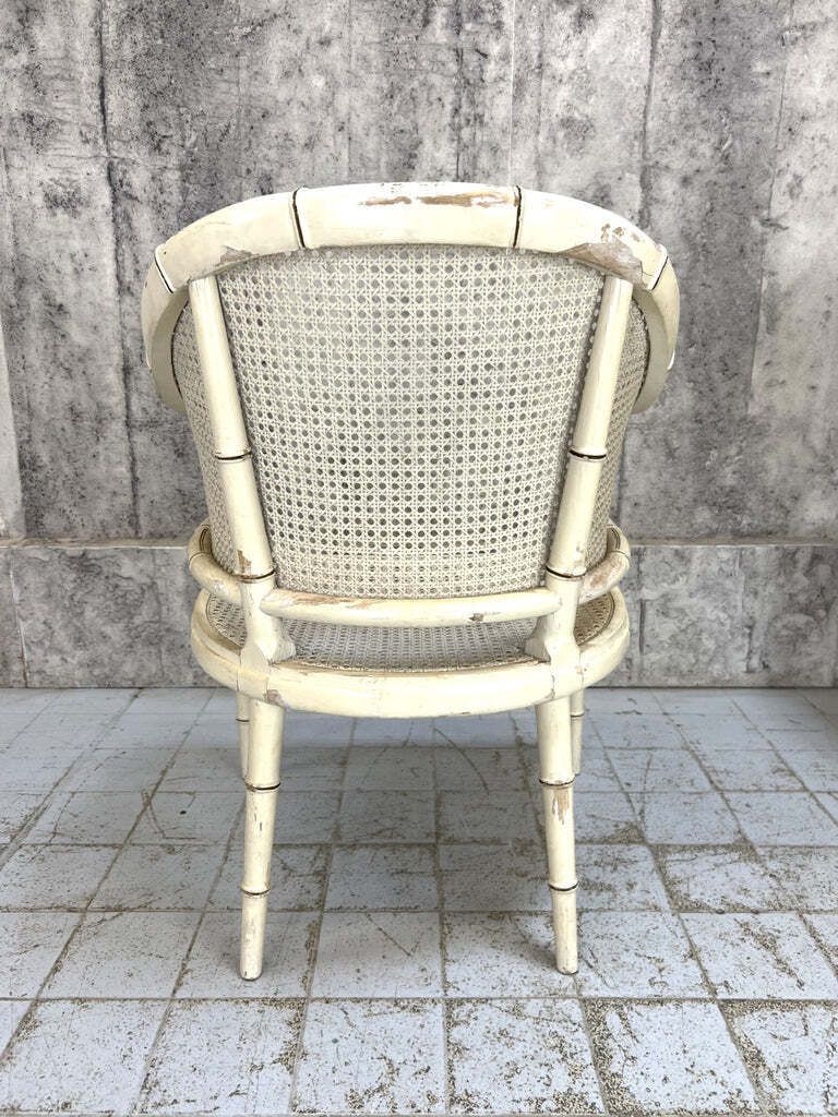 Pair Of Shabby Chic Mid Century Wicker And Cane Armchairs photo vintage