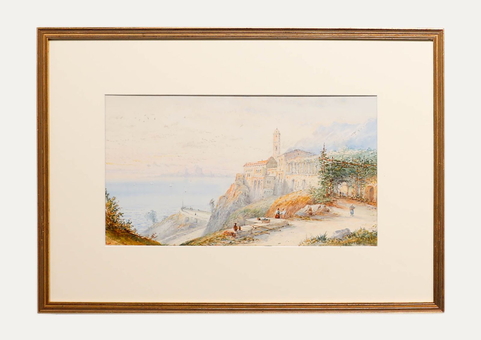 Edwin St John (1878 1961) Watercolour, Church On The Mediterranean Coast