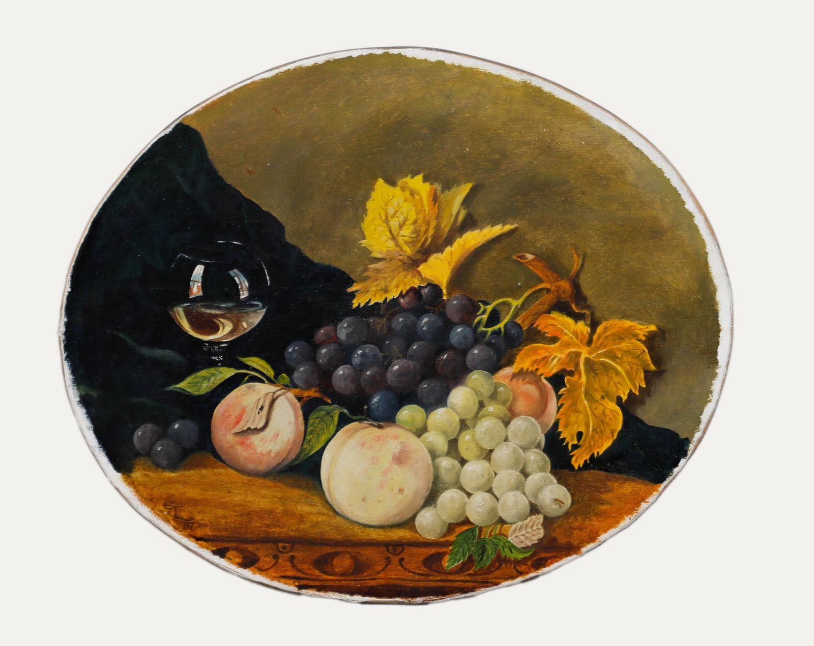 Roger Lovell 20th Century Oil, Still Life Of Fruit photo furniture