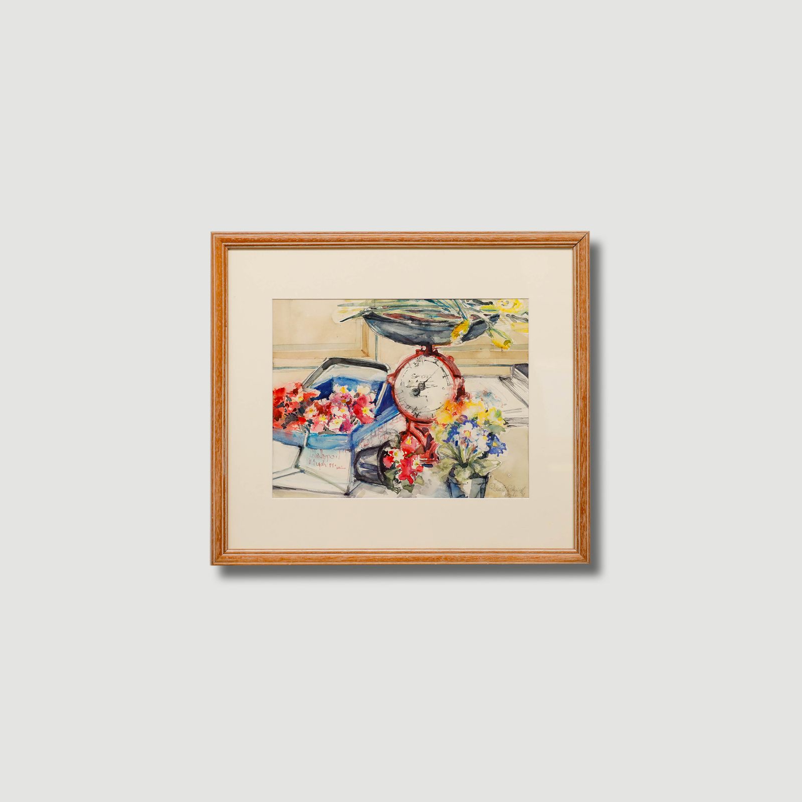Renate Schmidt Broeker Framed 20th Century Watercolour, The Red Scales photo vintage