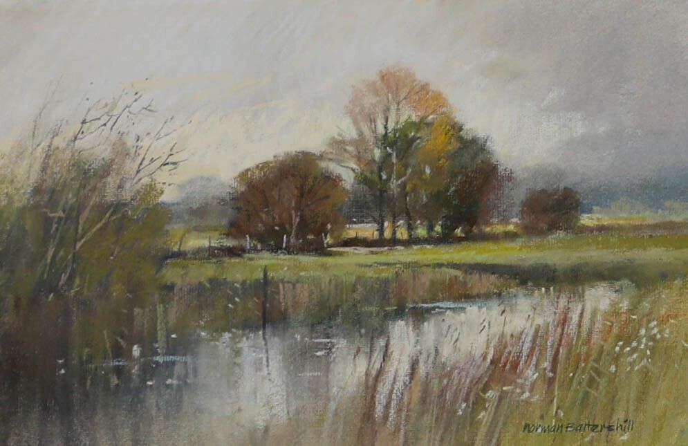 Norman Battershill Rba Roi (1922 2010) Framed Pastel, Summer Meadows photo furniture