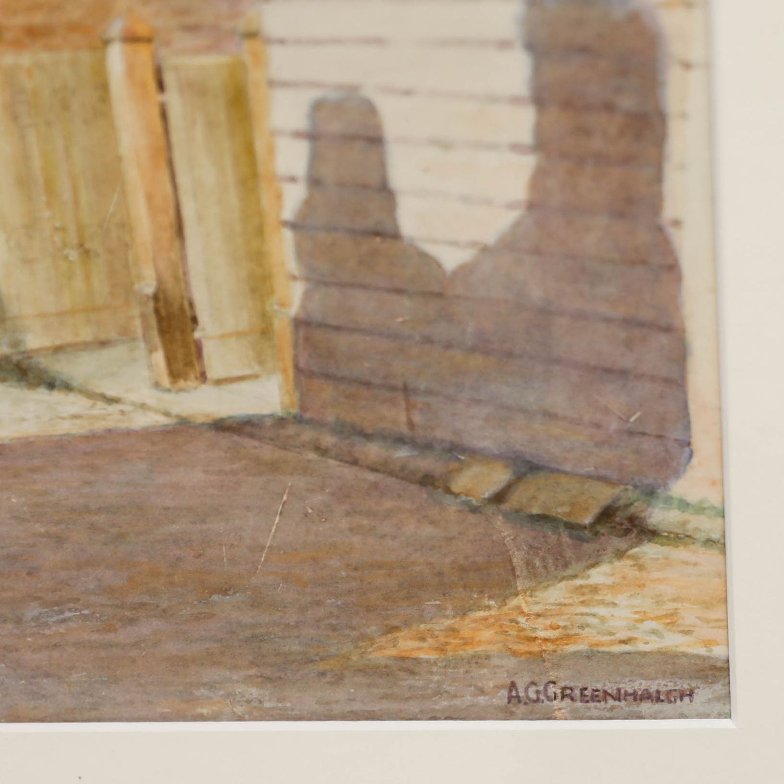 A. Greenhalgh Framed Early 20th Century Watercolour, A Street In Rayleigh photo vintage