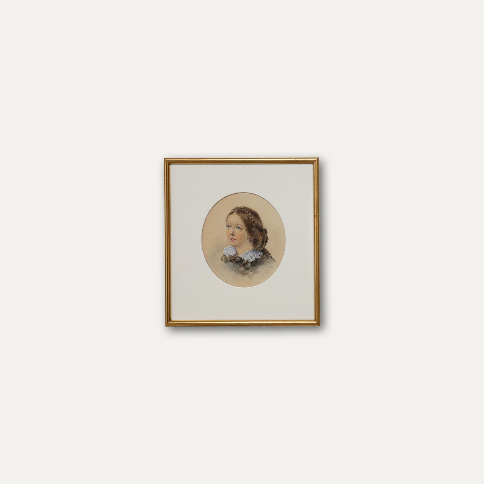 Framed 19th Century Watercolour Portrait Of A Girl photo 150.0