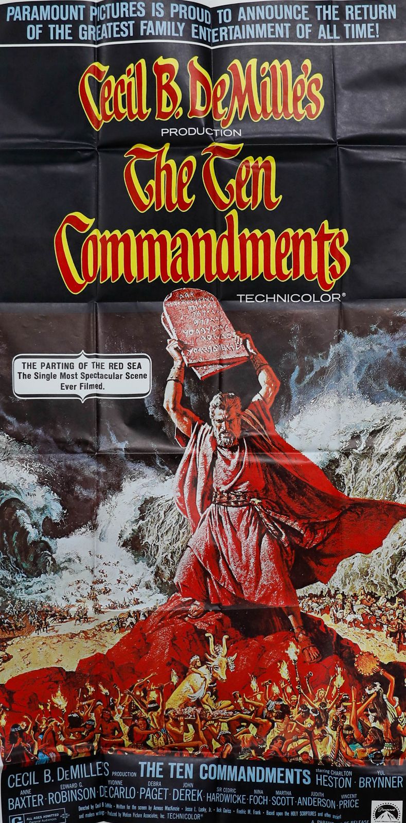 Mid 20th Century Digital Print The Ten Commandments Film Poster