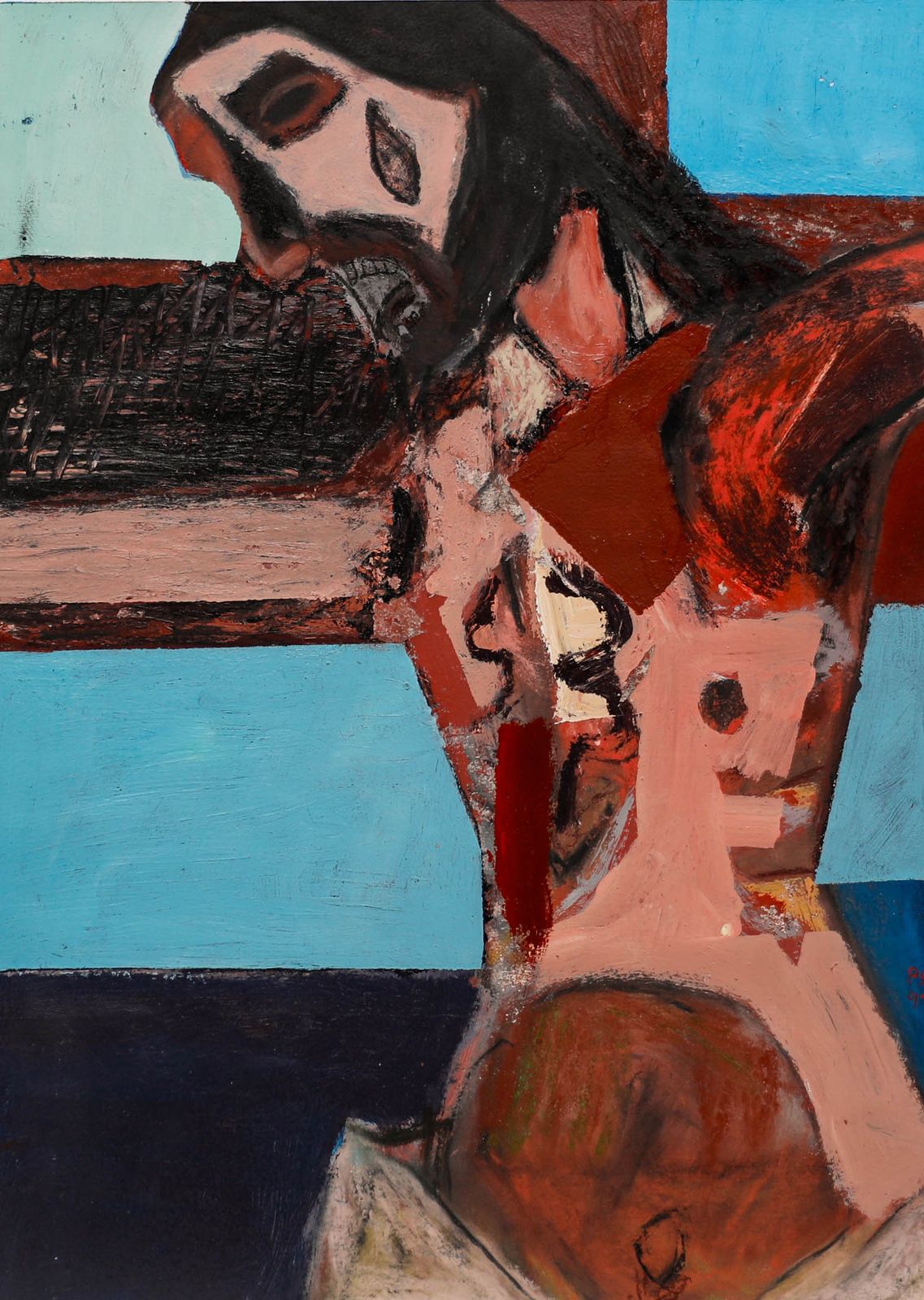 Paul Sonnabend (B.1957) Contemporary Mixed Media, The Crucifixion photo furniture