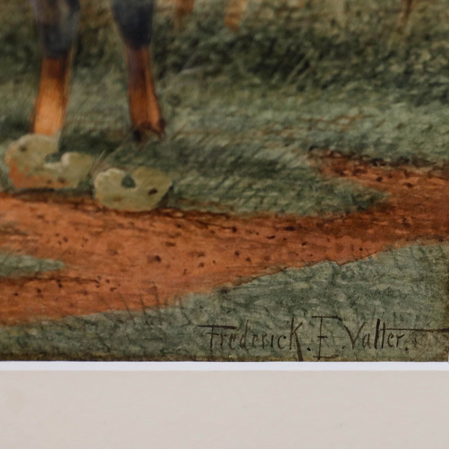 Frederick E. Valter (1860 1930) Framed Watercolour, Livestock In A Landscape photo vinterior