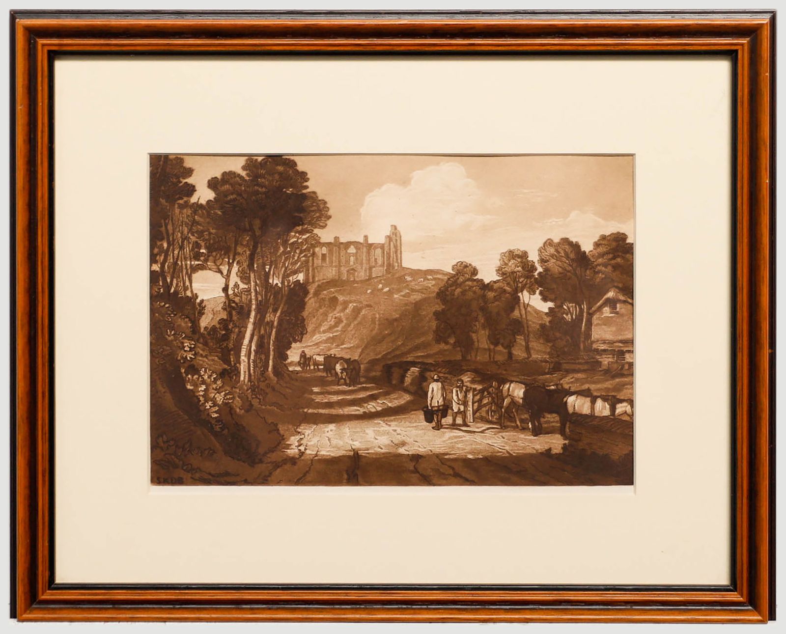 After J. M. W. Turner Framed Early 20th Century Etching, St Catharine's Hill