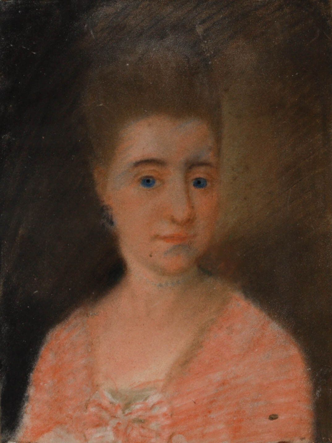Dutch School Early 19th Century Pastel Portrait Of A Lady In Pink
