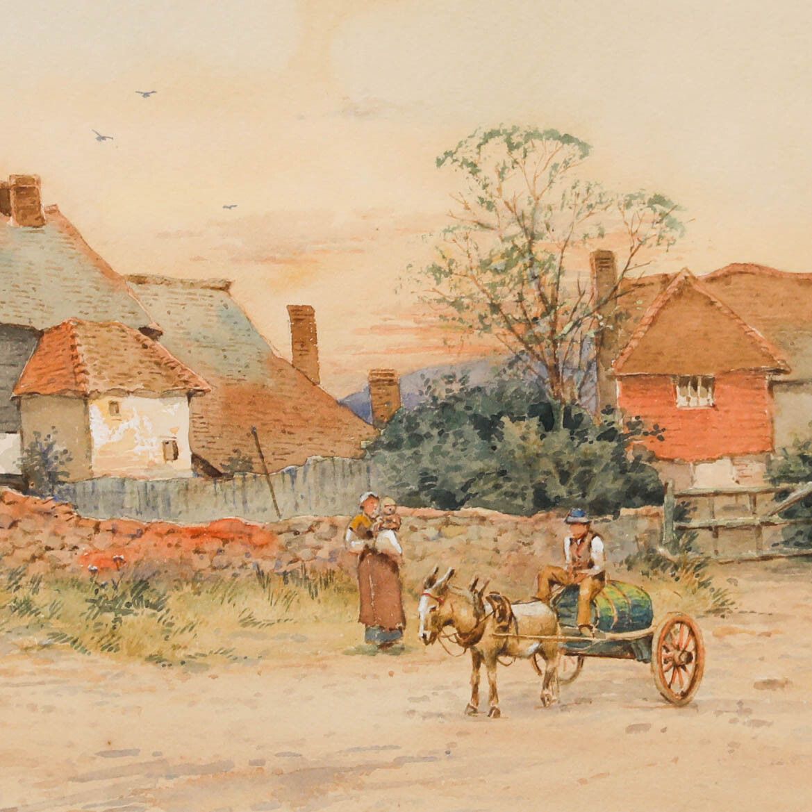Will Anderson (Fl.1880 1895)  Early 20th Century Watercolour, Morning On Farm photo Art