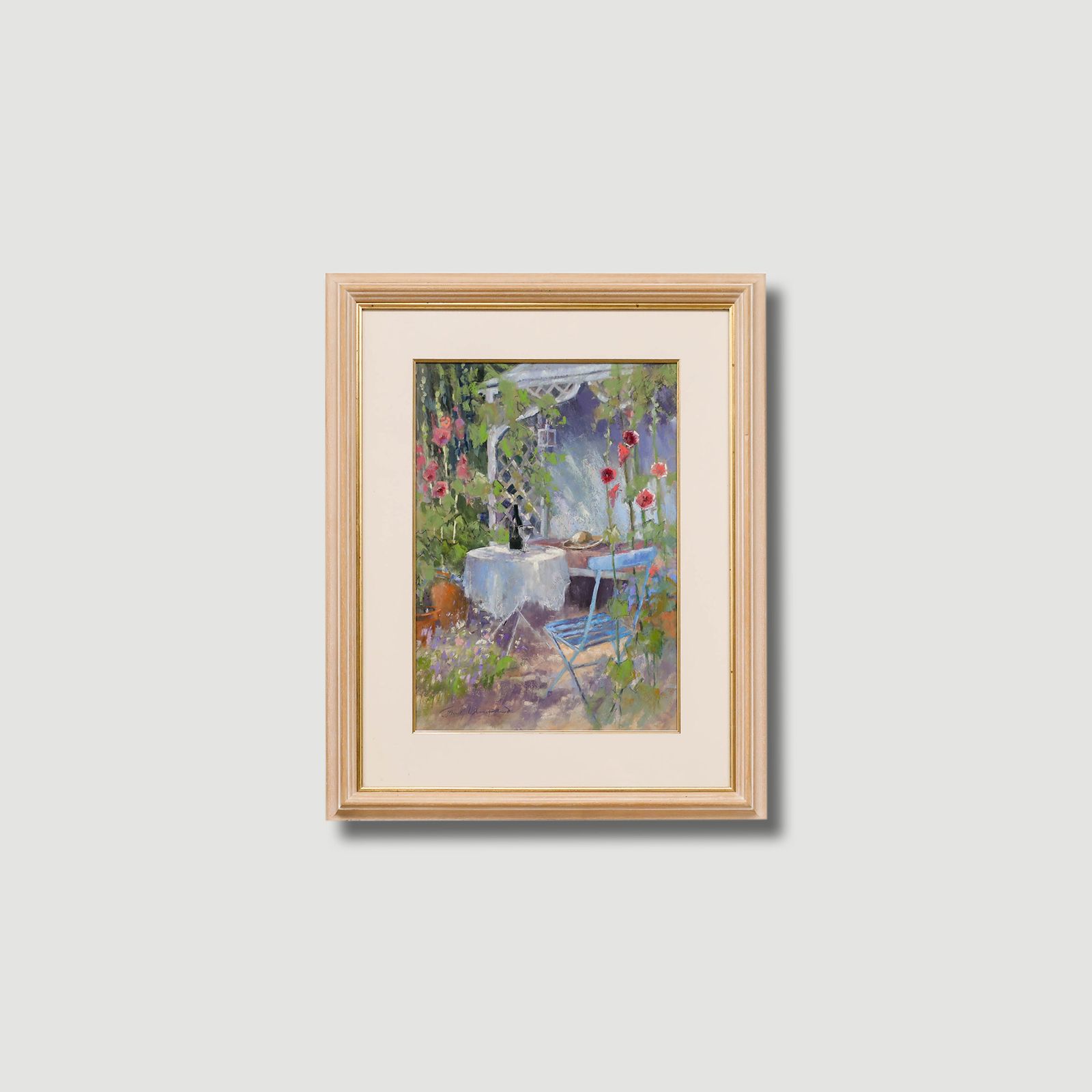 Jane Lampard Framed Contemporary Pastel, The Blue Chair photo buy