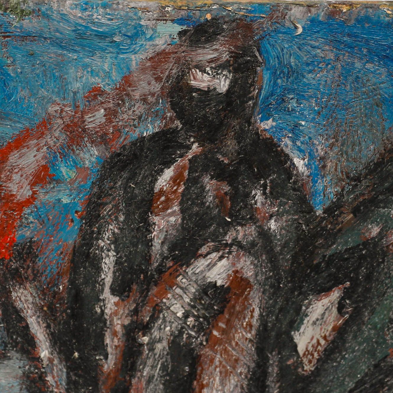 Ivan Bray (B.1967) 20th Century Oil, Seated Figure photo for sale