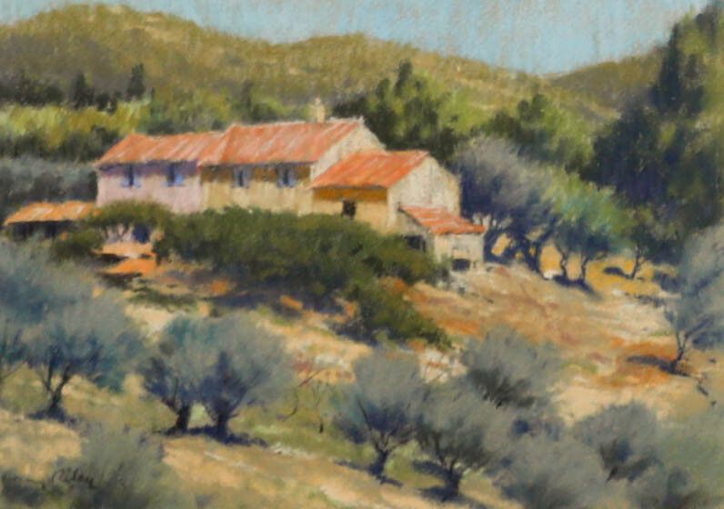 Harry Riley Ri Framed Mid 20th Century Pastel, A Farm Near Bandol photo furniture