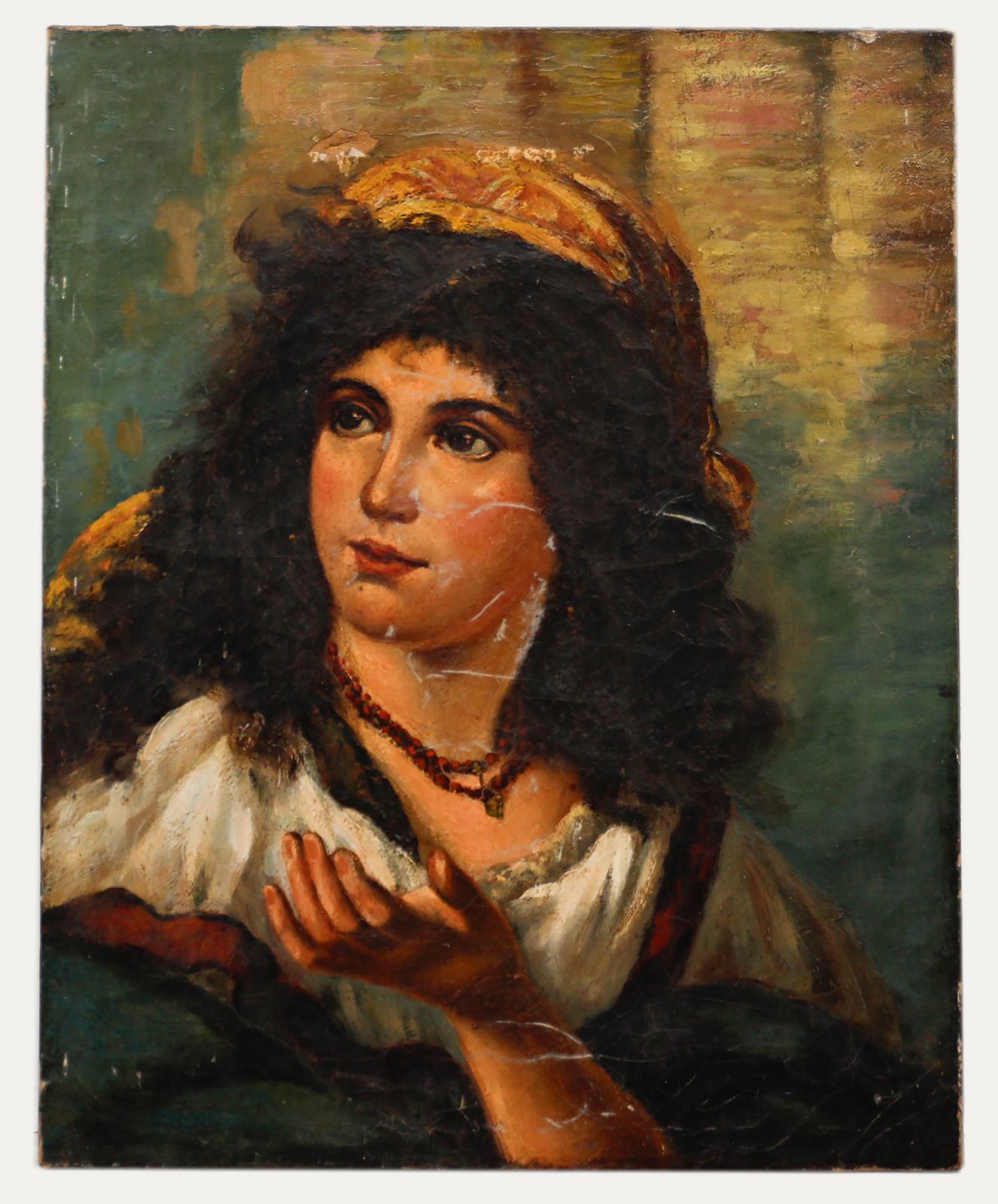 After  Annibale Marianini For Restoration 19th Century Oil, Schöne Römerin photo furniture