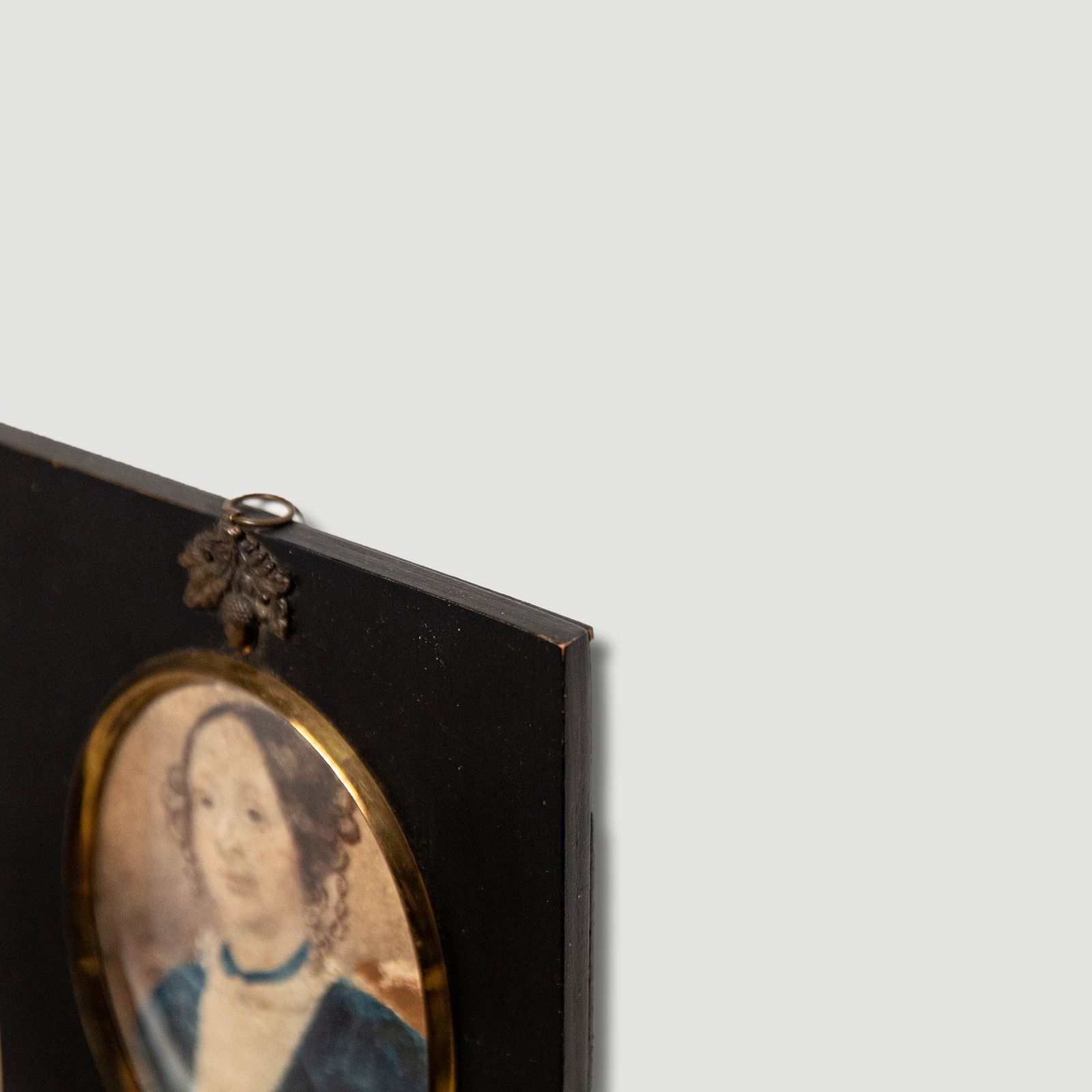 Miniature 19th Century Watercolour Portrait Of A Victorian Lady photo 139.0