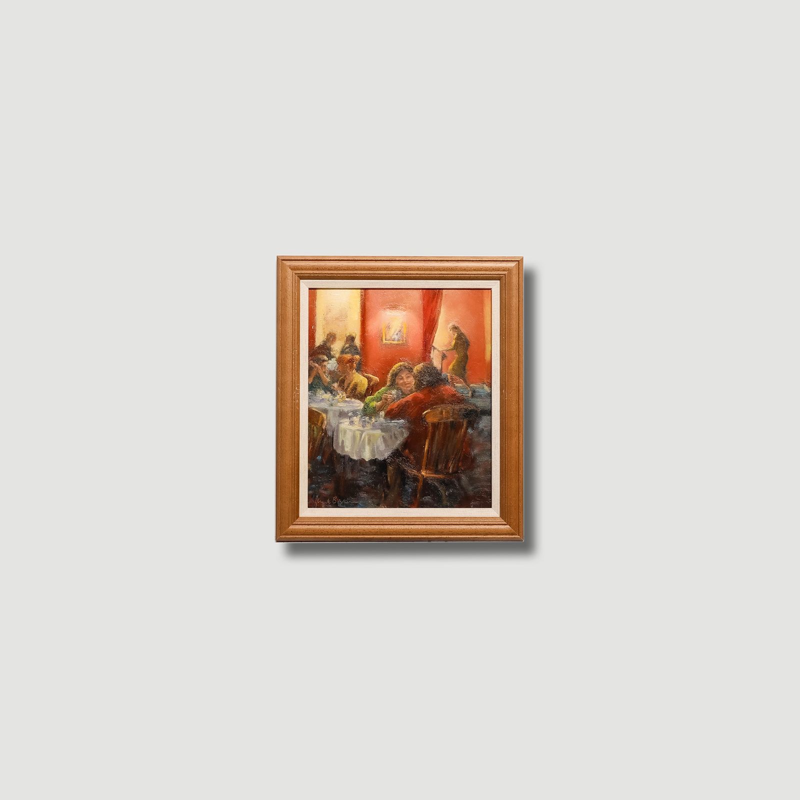 June Bevan (B.1927) 20th Century Oil, Ladies Who Lunch photo buy