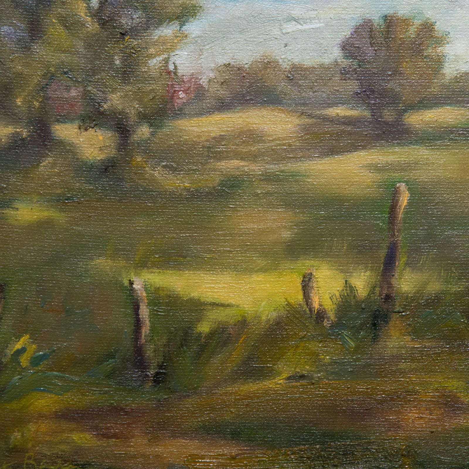 June Bevan (B.1927) 20th Century Oil, View From Grove Lane, Bramhall photo Art