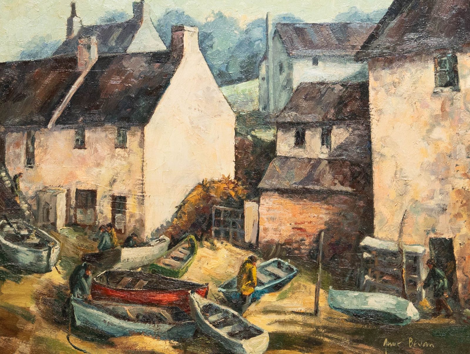 June Bevan (B.1927) 20th Century Oil, The Inner Harbour photo furniture