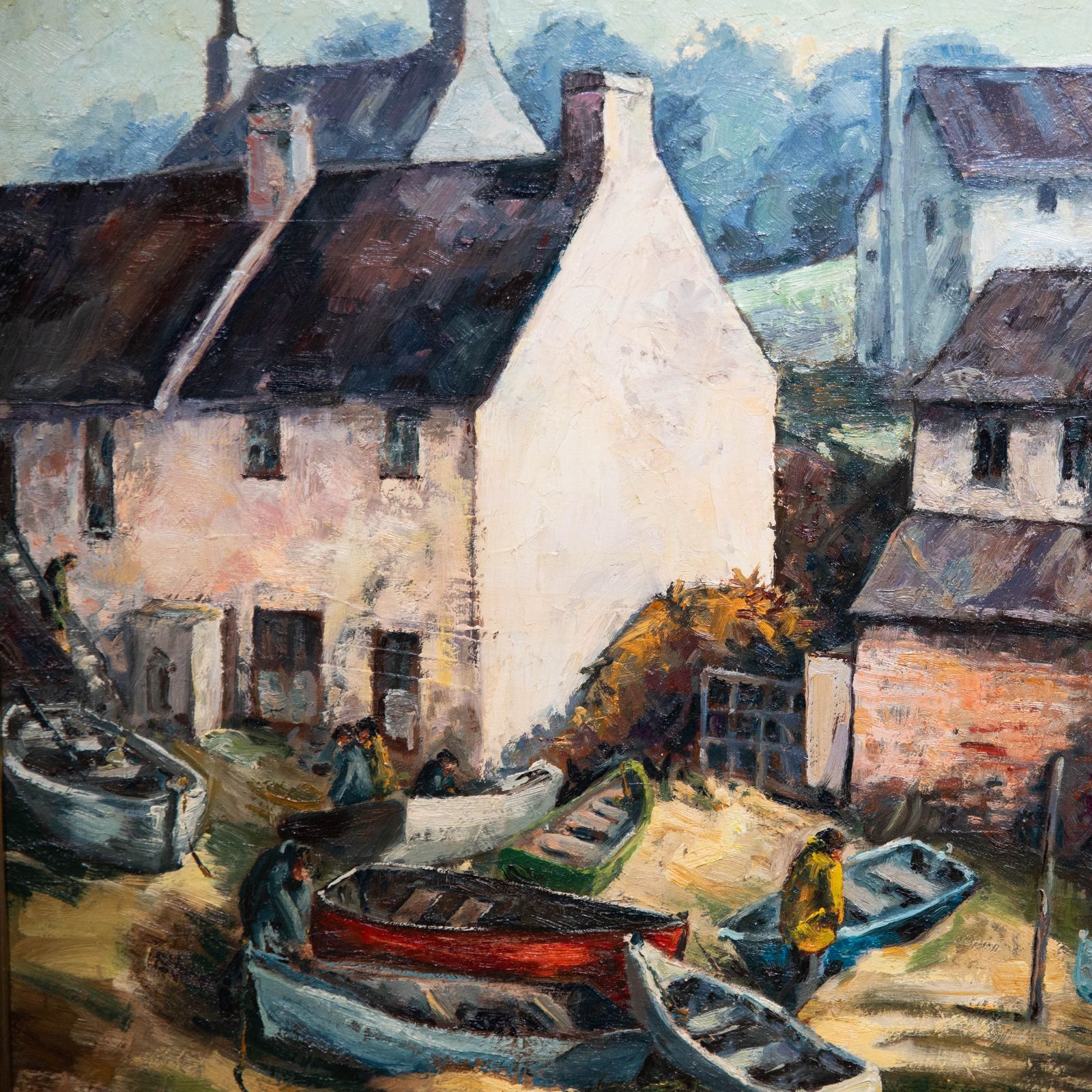 June Bevan (B.1927) 20th Century Oil, The Inner Harbour photo Art