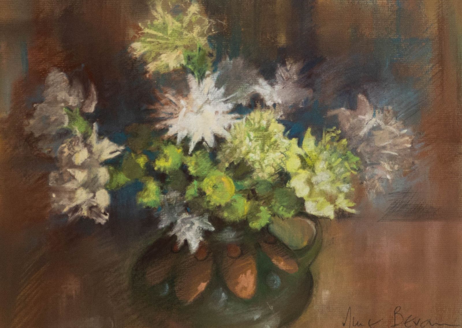 June Bevan (B.1927) 20th Century Pastel, Ralph's Flowers photo furniture