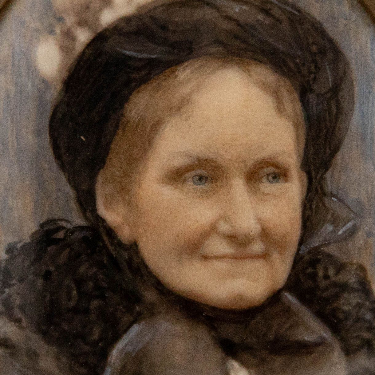 Miniature Late 19th Century Watercolour Victorian Woman In Black photo Art