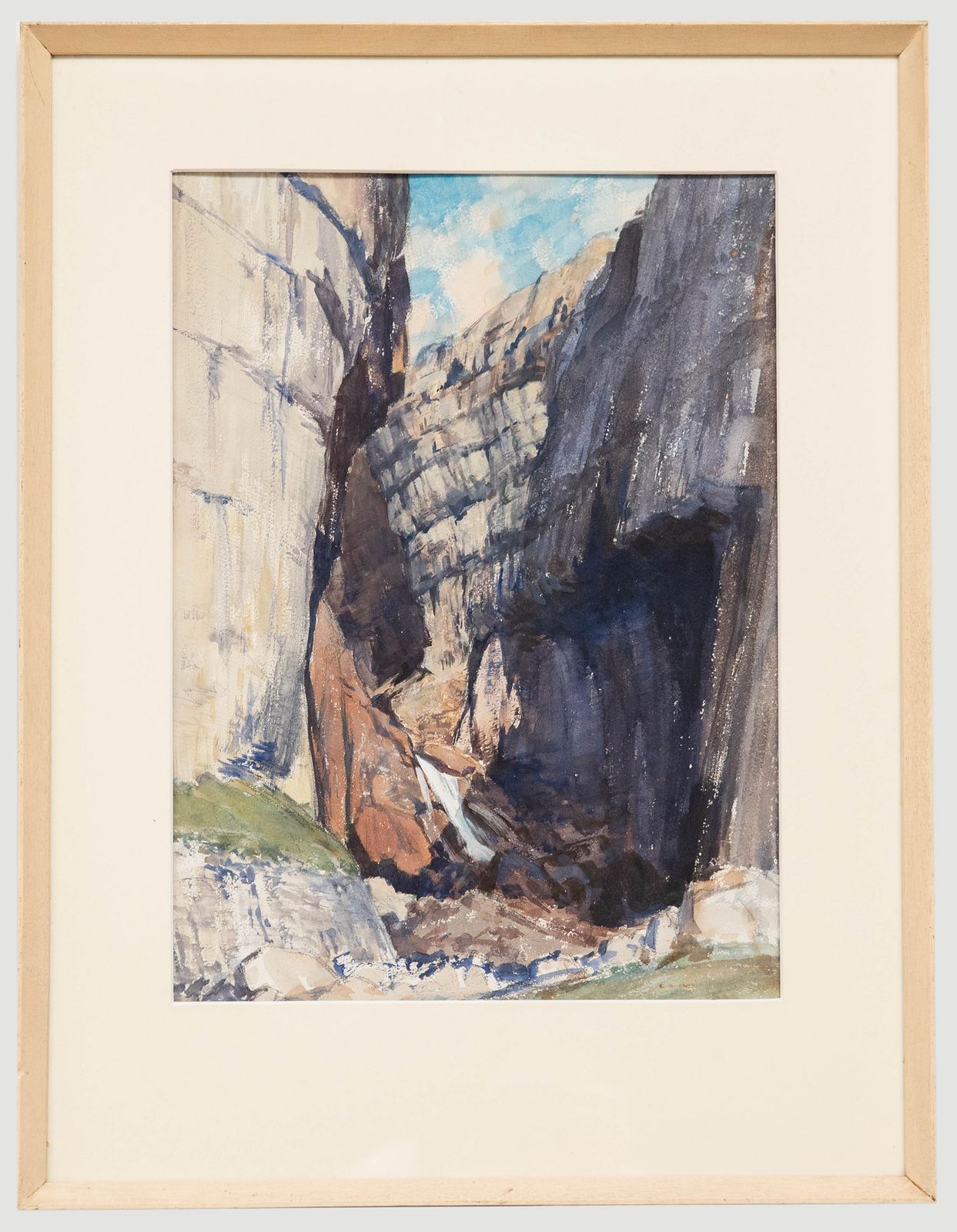 E. G. Clay  20th Century Watercolour, Gordale Scar