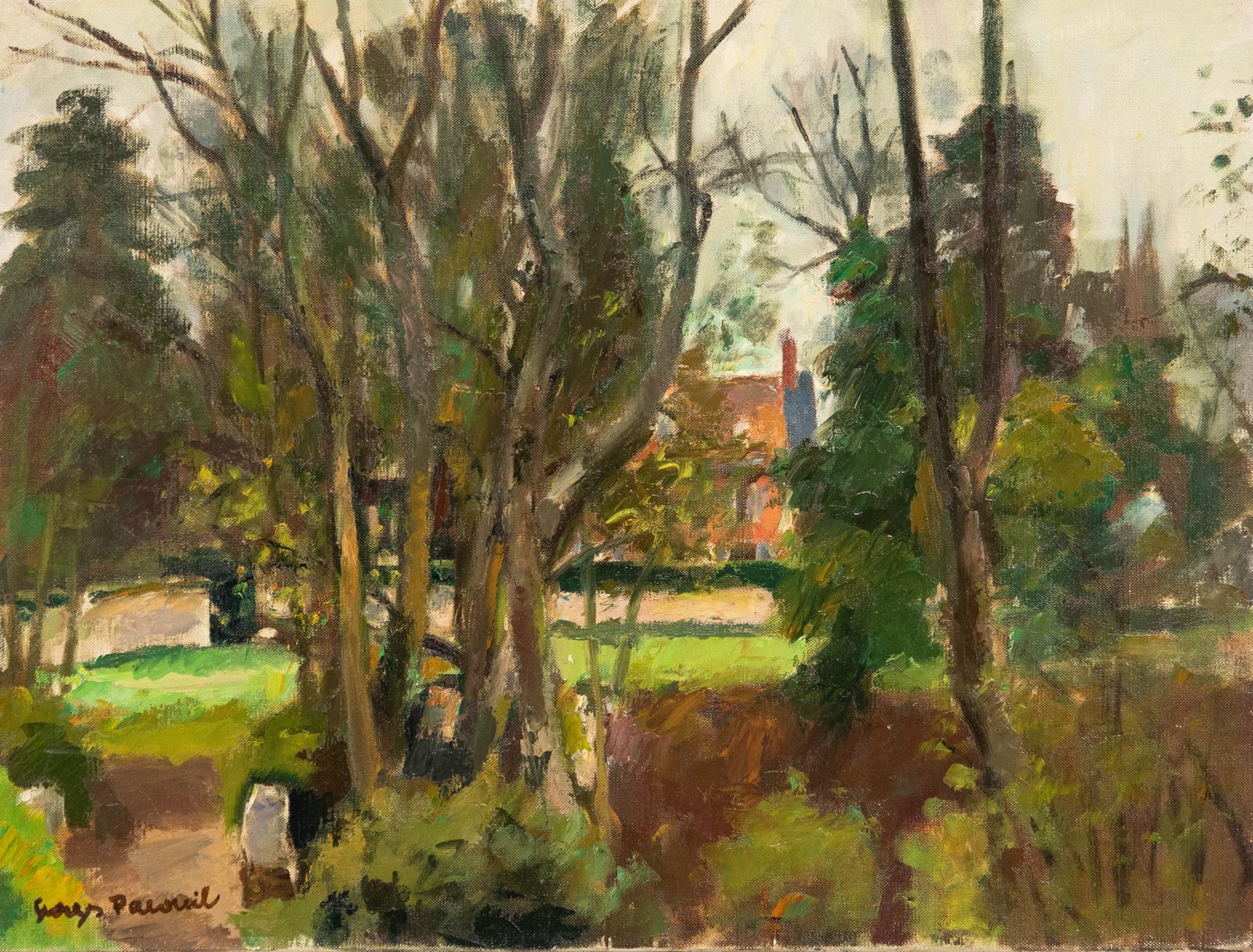 Georges Pacouil (1903 1996) Mid 20th Century Oil, Montfort L'amaury photo furniture