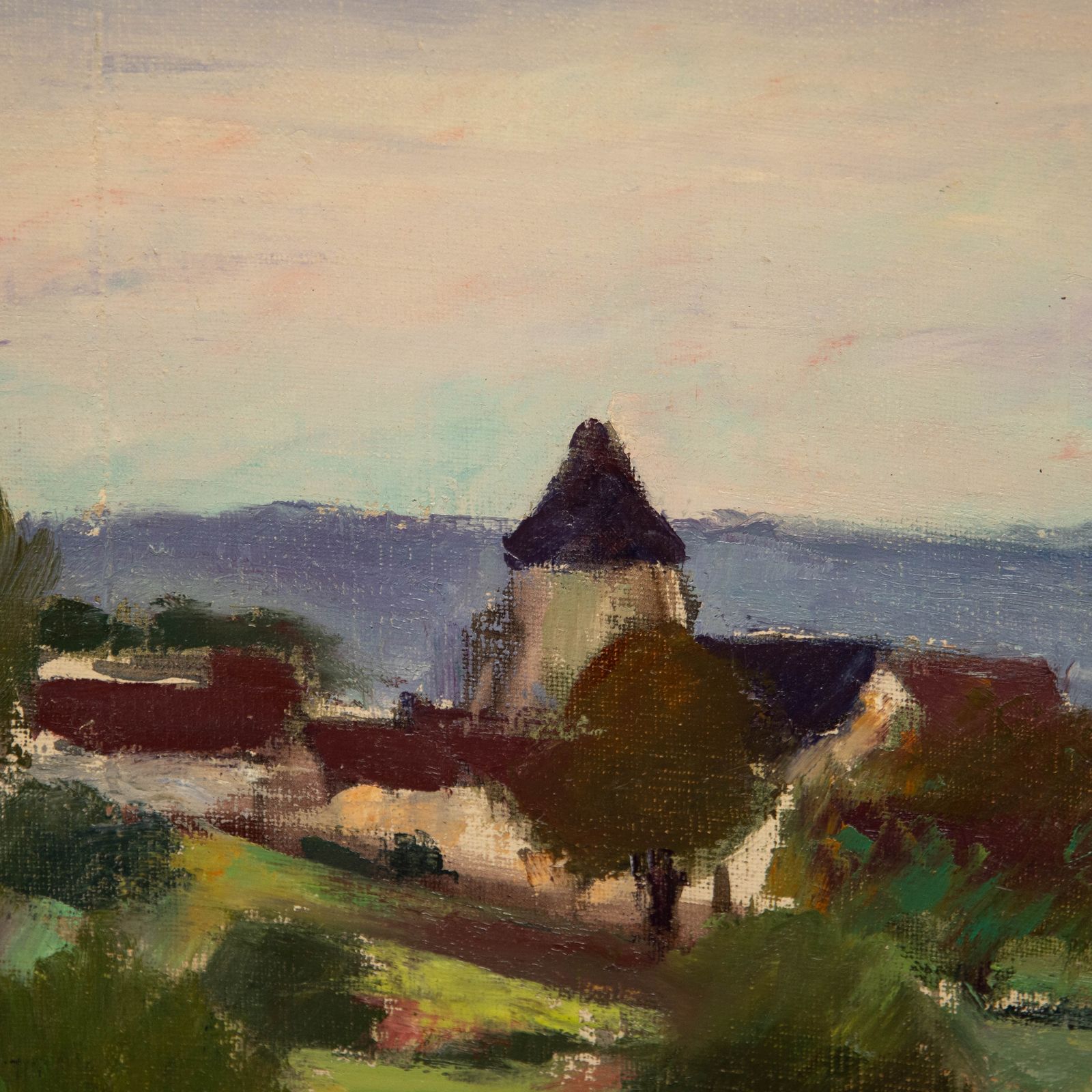 Georges Pacouil (1903 1996) 1955 Oil, Village In The Valley photo Art