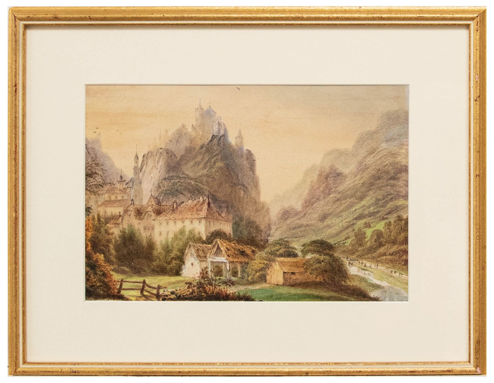 Late 19th Century Watercolour The Rhone Valley, France.