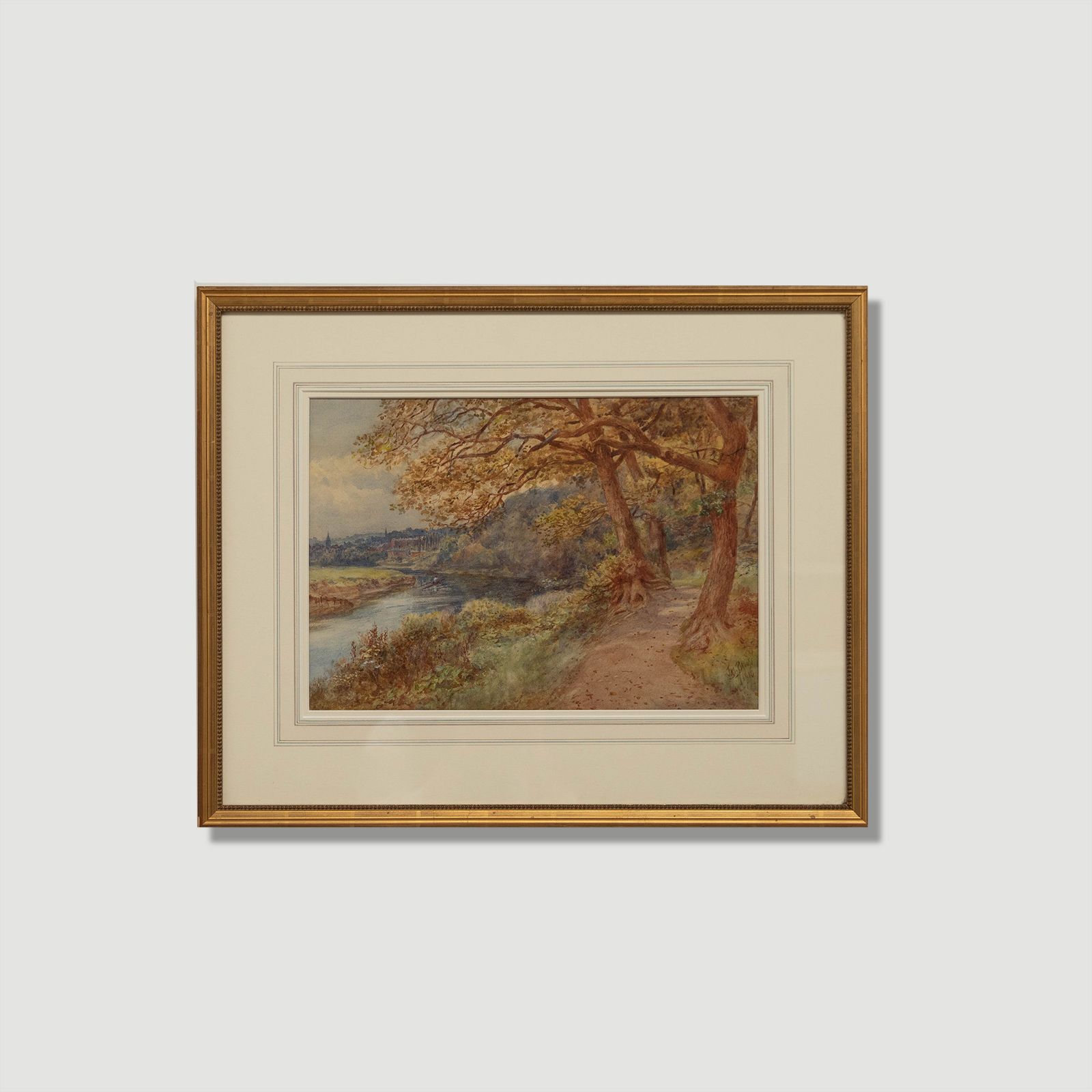 James Brown Framed Early 20th Century Watercolour, Rowing On The River Wear photo buy