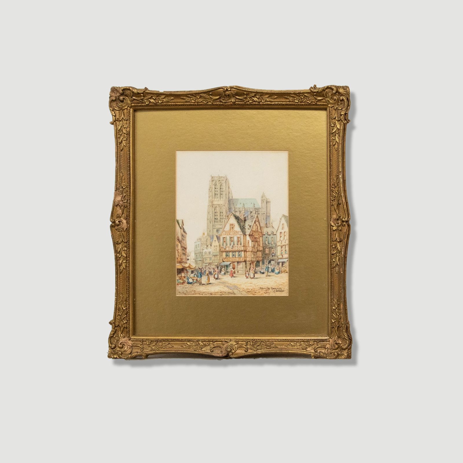 Henry Schafer (1854 1915) Early 20th Century Watercolour, Abbeville, Normandy photo vinterior