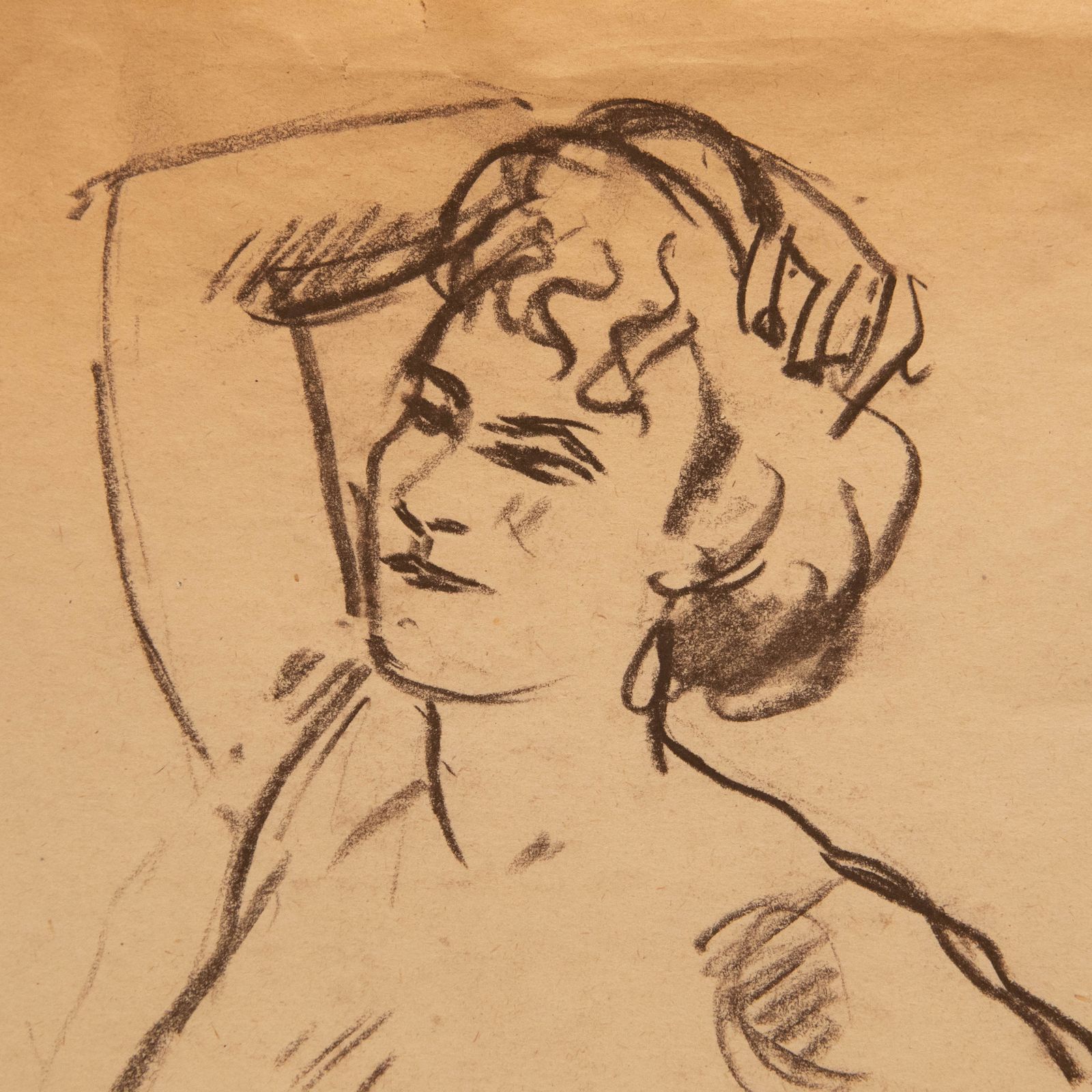 Georges Pacouil (1903 1996) Charcoal Drawing, Nude In Classical Pose photo for sale