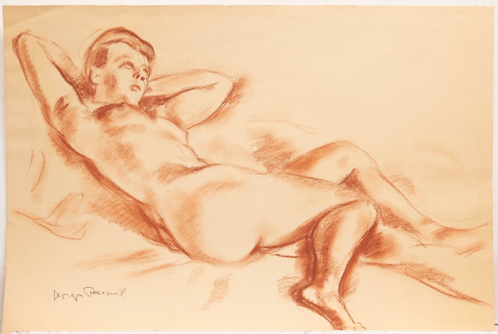 Georges Pacouil (1903 1996) Mid 20th Century Sanguine, Relaxed Poise photo furniture