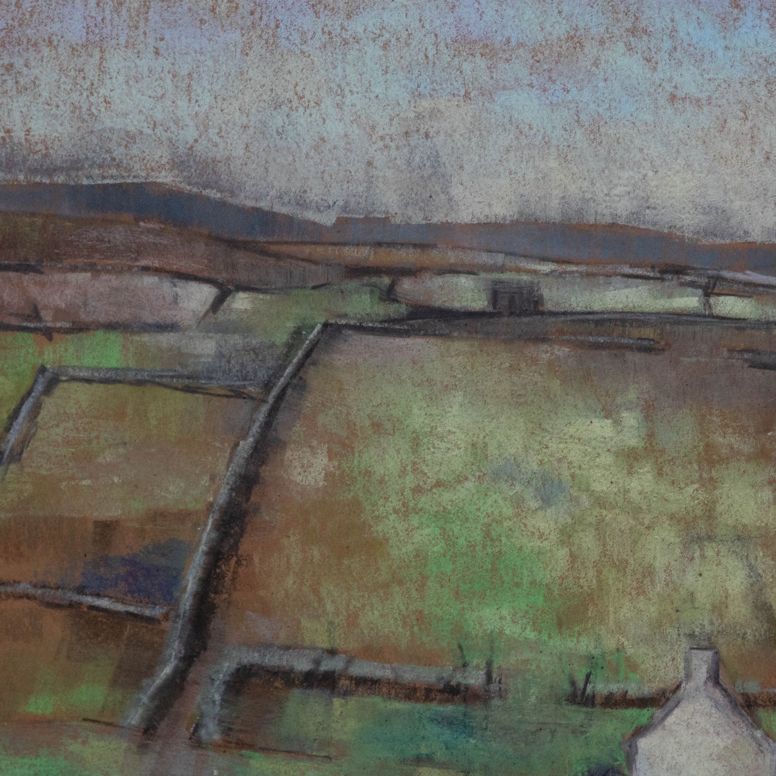 W.F Framed 20th Century Pastel, The Big Field photo Art