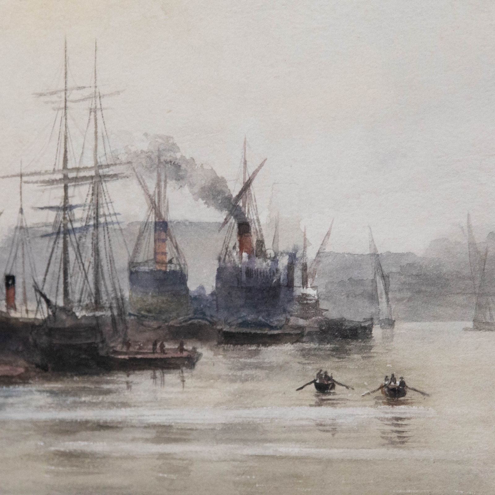 Follower Of William Lionel Wyllie (1851 1931) Framed Watercolour, Thames photo Art