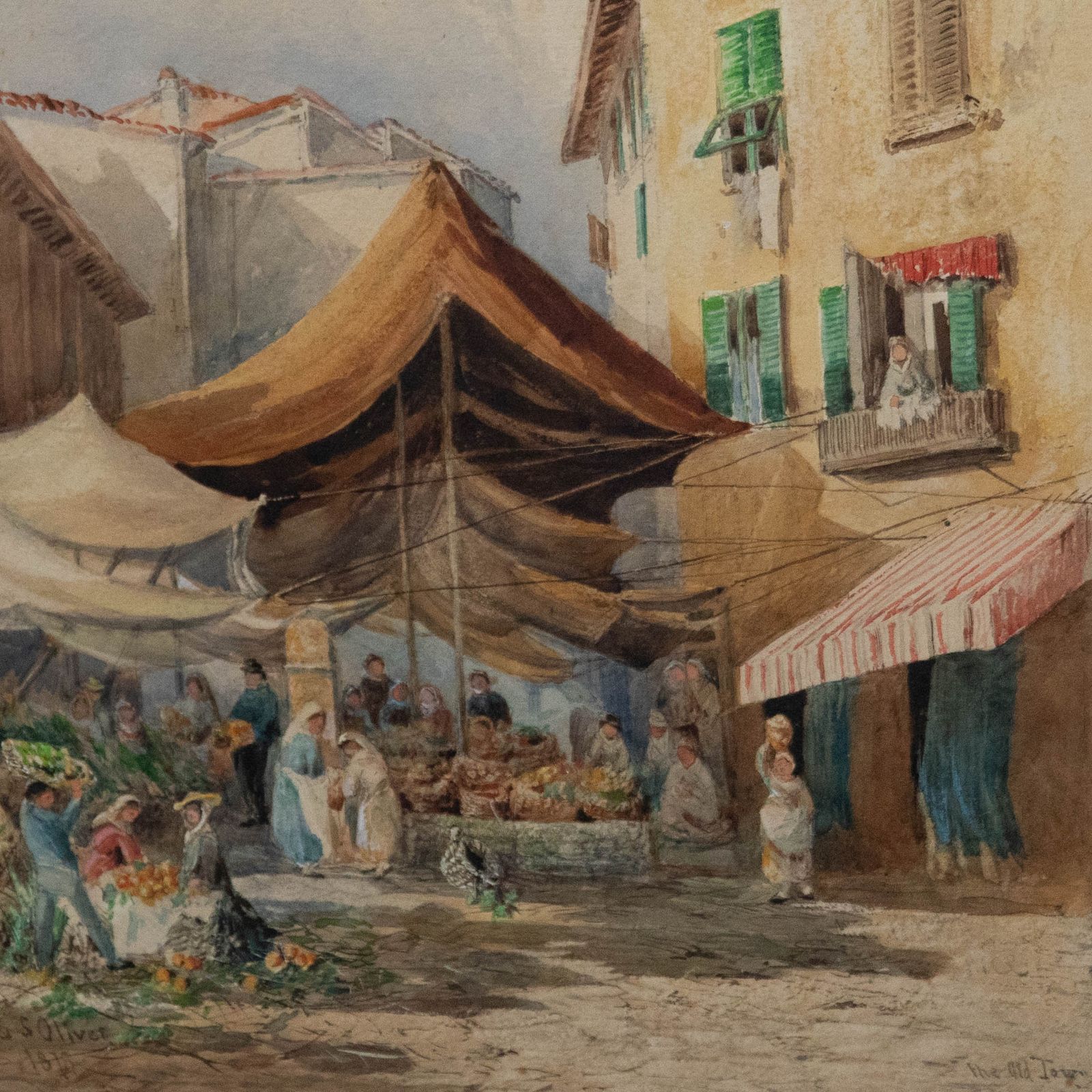 Emma Sophia Oliver Ri (1819 1885) 1978 Watercolour, Old Town Nice photo Art