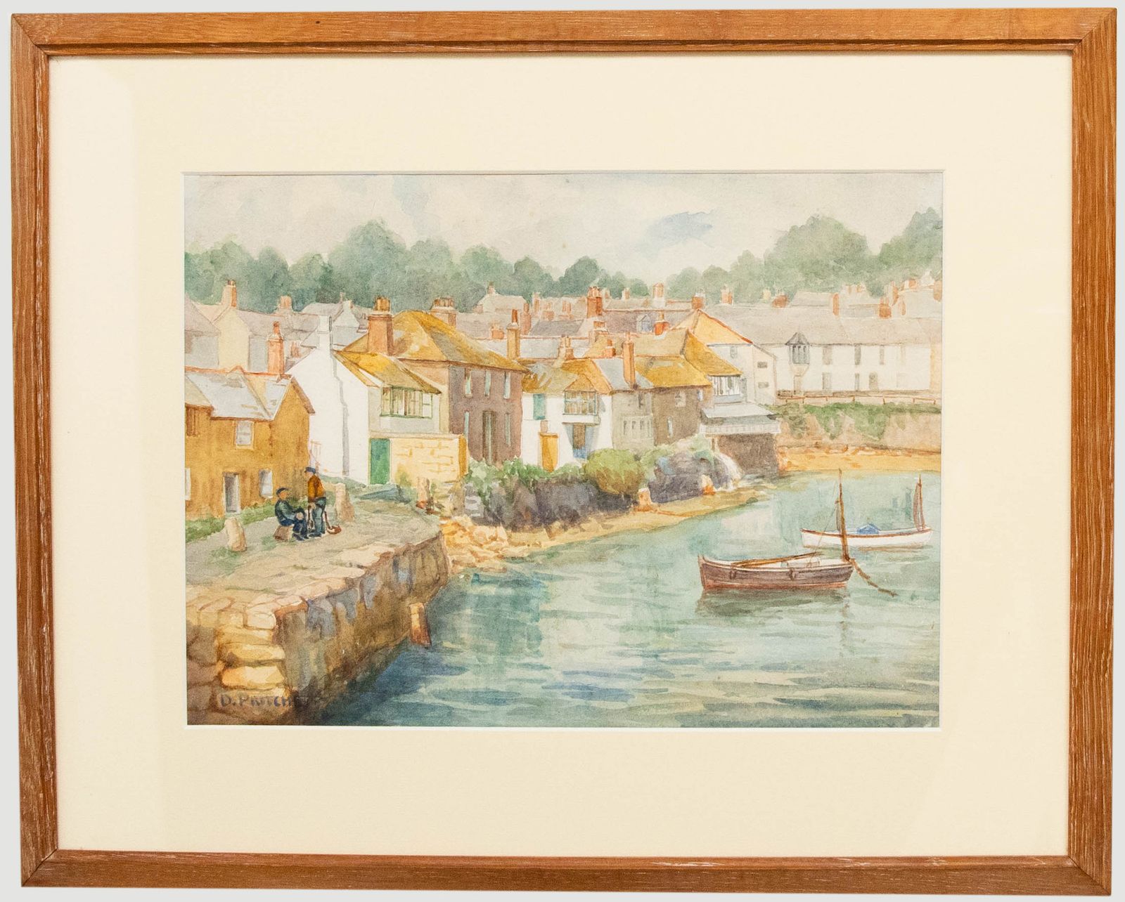 Dora C. Pritchett Framed Early 20th Century Watercolour, Catch Up On Quay