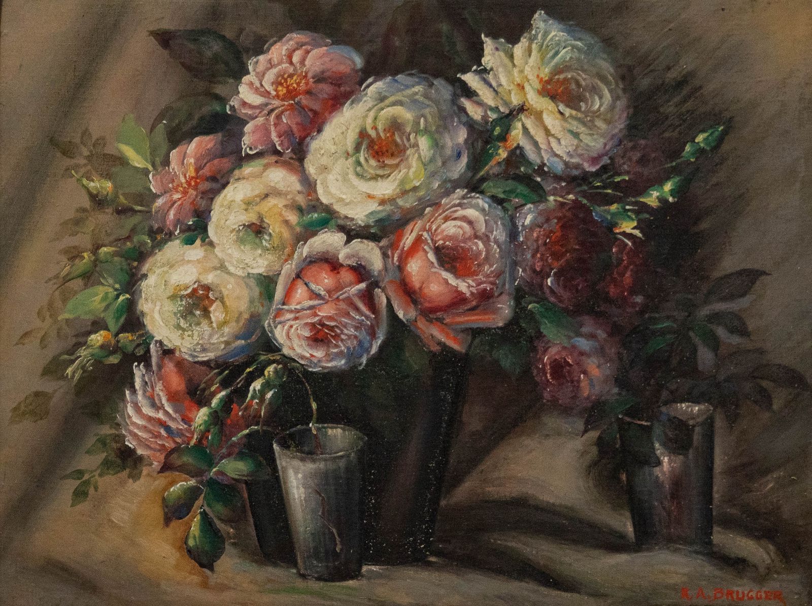 R. A. Brugger 20th Century Oil, Study Of Roses photo furniture