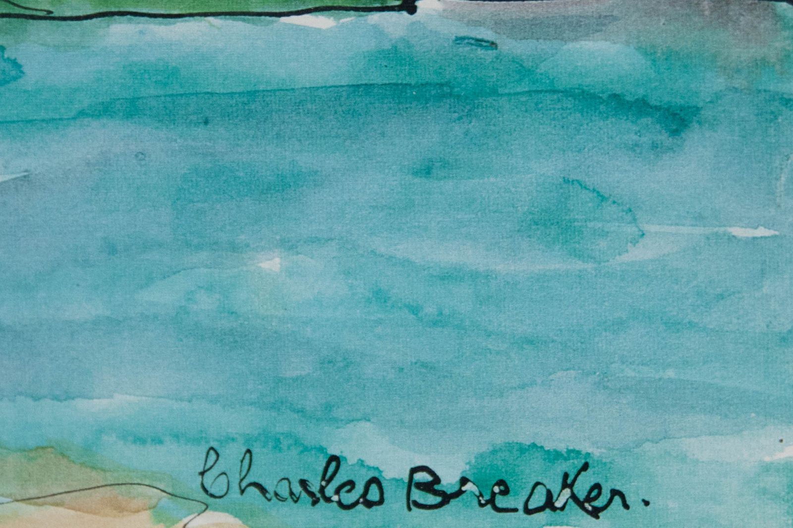 Charles Breaker (1906 1985)  Mid 20th Century Watercolour, Lord Howe Island photo vinterior