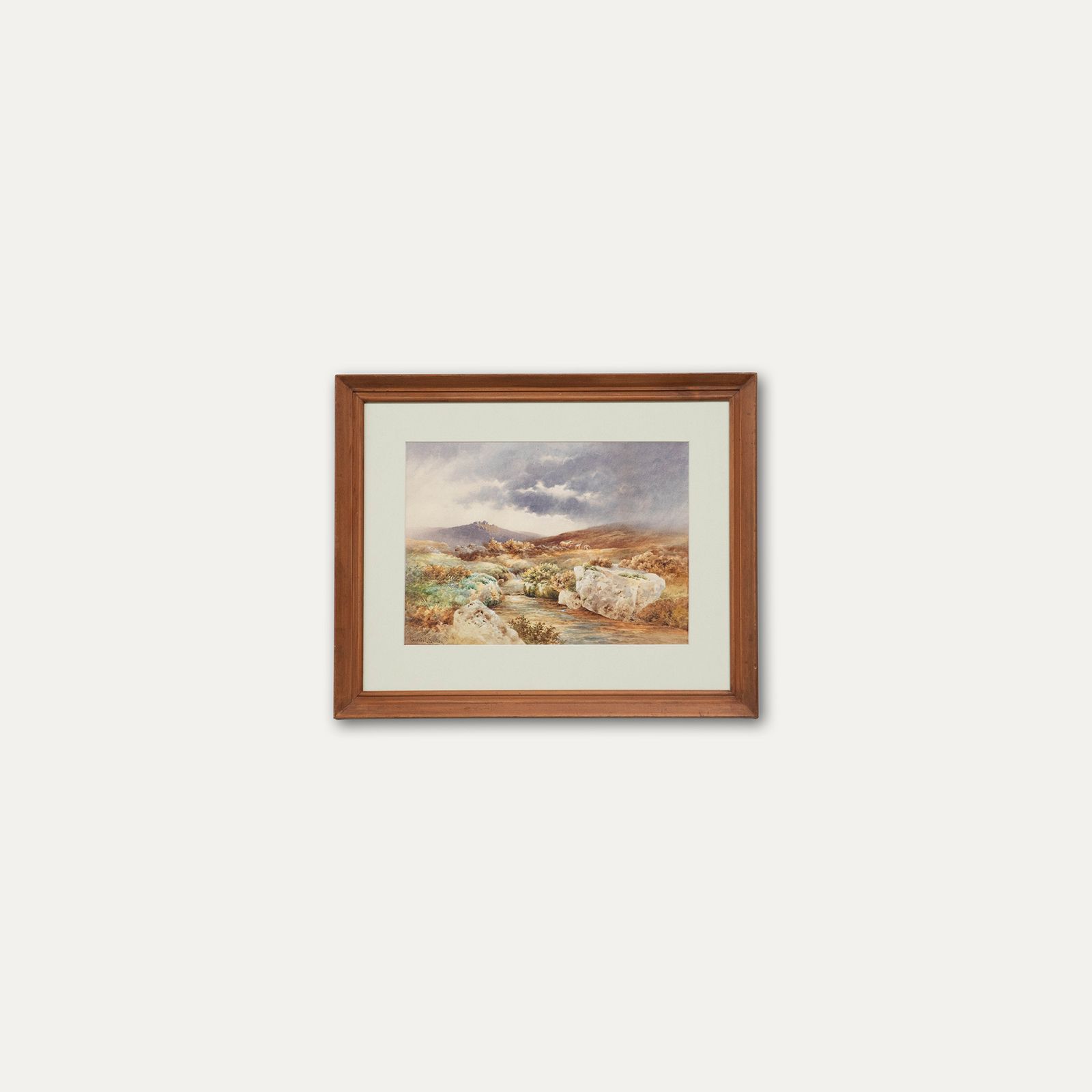 Charles Edward Brittan (1870 1949) Framed Watercolour, Moorland With Sheep photo vinterior