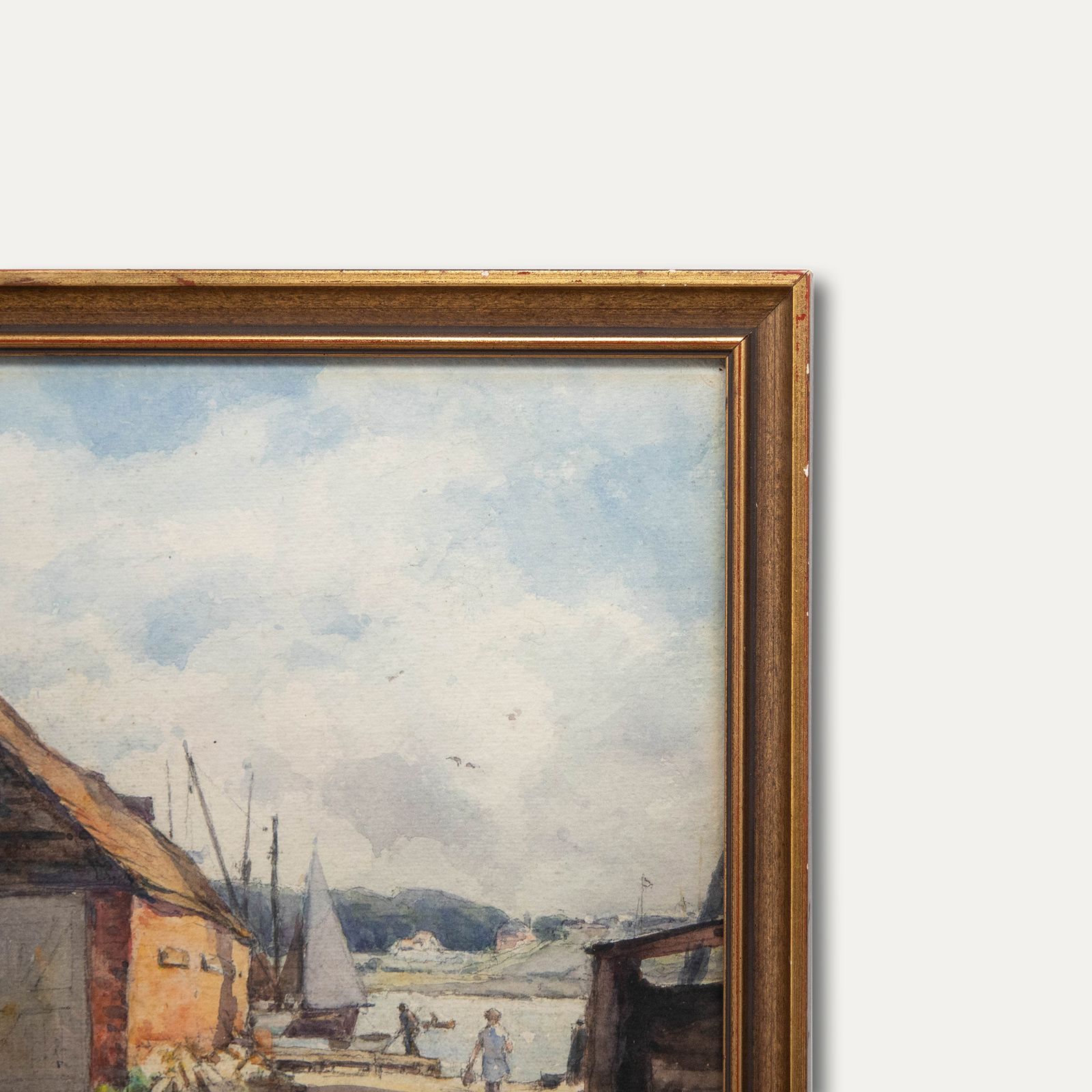 Arthur Royce Bradbury Arwa (1892 1977) Watercolour, Figures At The Boatyard photo 159.0